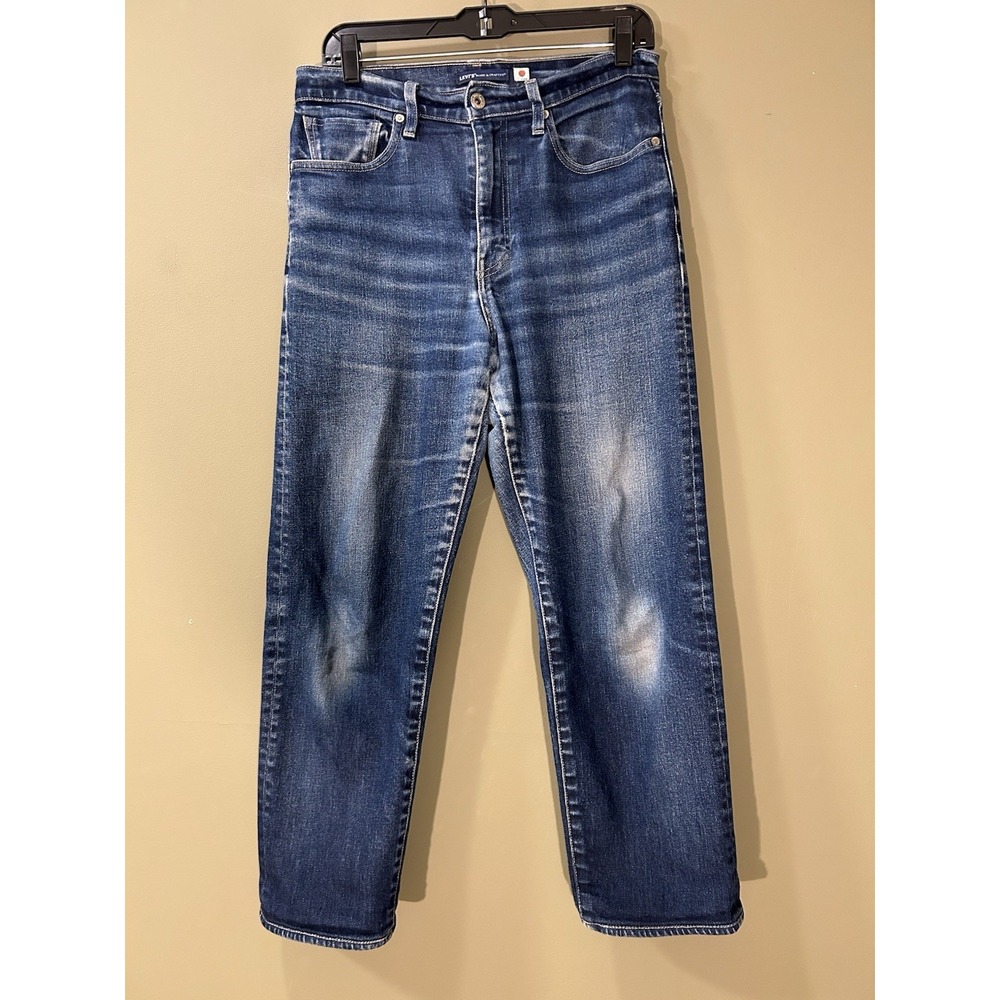 Levi's Blue Tab Column Jeans Womens Sz 28 (30x25) Distressed Selvedge Dark Wash